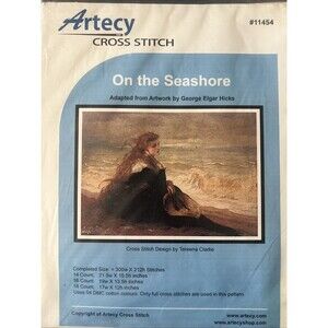 Artecy Cross Stitch Chart Pattern On the Seashore George Elgar Hicks 21" x 15"